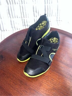 Coach Black Sneakers with Neon Accents